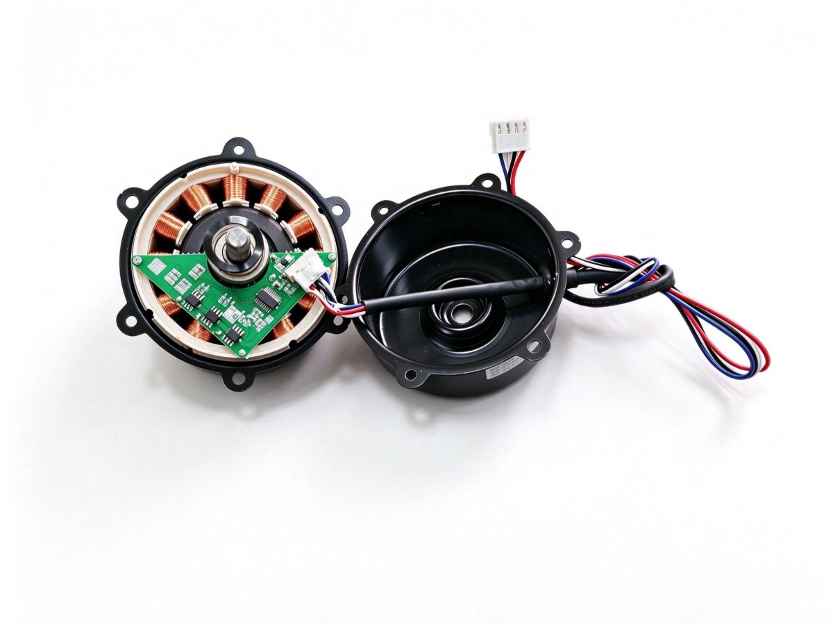 Exploded view of BLDC-RH8218 motor with built-in control board